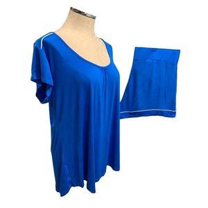 XXL GYS Women's Blue New 2 Piece Shorts and Tshirt Pajama Set PJs